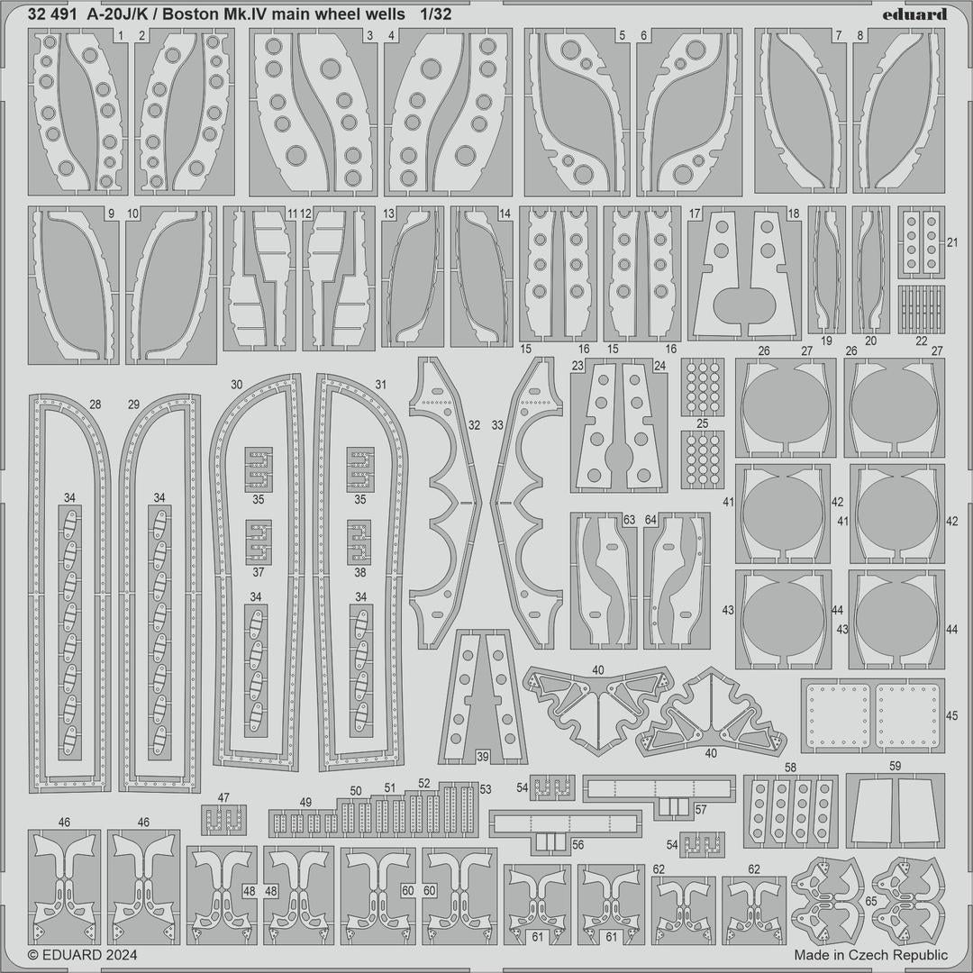 Eduard 32491 A-20J/ K / Boston Mk. IV main wheel well HONG KONG MODELS 1/32