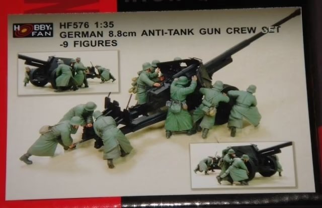 Hobby Fan HF576 Ensemble de 9 figurines d&amp;#39;équipage de canon antichar allemand de 8,8 cm à l&amp;#39;échelle 1/35