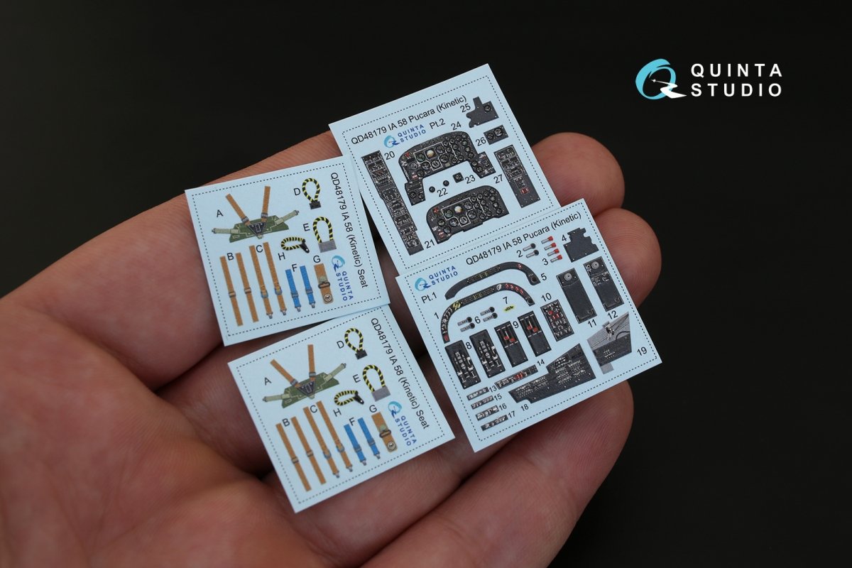 Quinta Studio QD48179 IA 58 Pucara 3D-Printed &amp;amp; coloured Interior on decal paper (for Kinetic kit) 1/48 – imagen 2