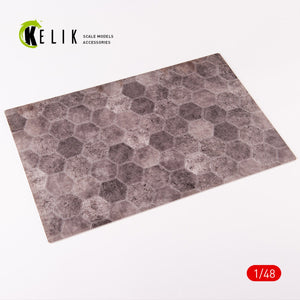 KELIK KS48023 Soviet hexagonal plates 1930-1960 (Runways up to 1000 m, Taxiways, parkings - 1) - Acrylic 3 mm (410 x 270 mm) 410 g 1/48