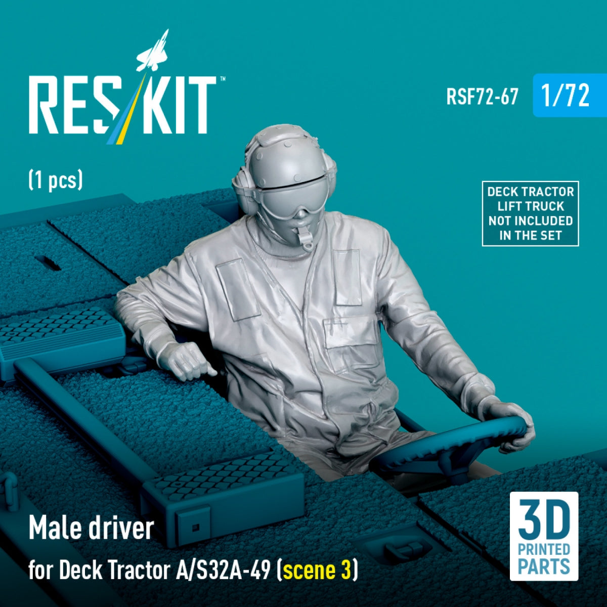 RESKIT RSF72-0067 Male driver for Deck Tractor A/S32A-49 (scene 3) (1 pcs) (3D Printed) 1/72 – image 2