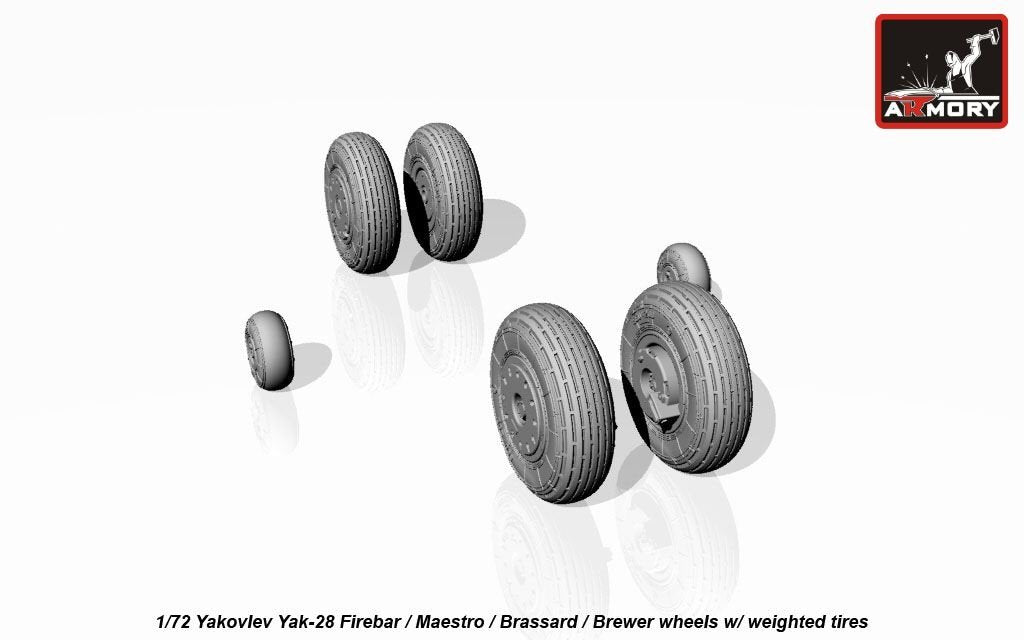 Armory Models AW72047 Yakovlev Yak-28 wheels w/ weighted tires 1/72 – zdjęcie 3