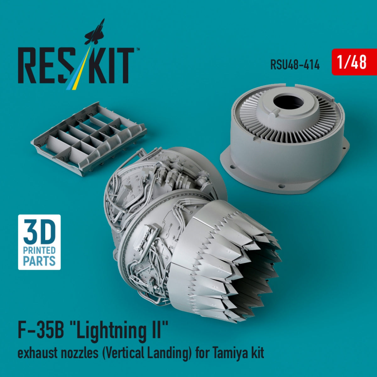 RESKIT RSU48-0414 F-35B "Lightning II" exhaust nozzles (Vertical Landing) for Tamiya kit (3D printed) 1/48