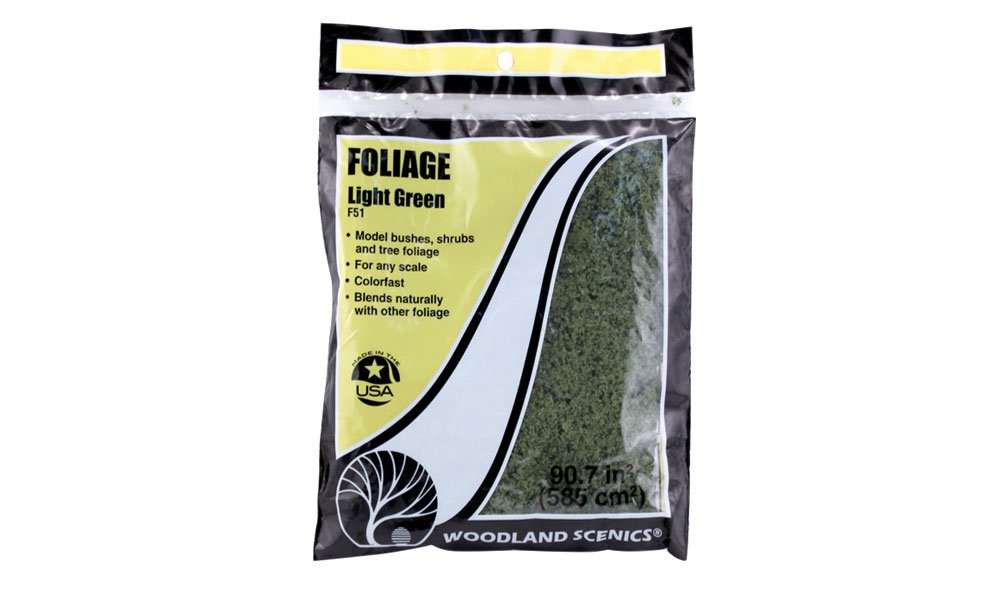 Woodland Scenics WF51 Light Green Foliage 585cm2 – imagen 2