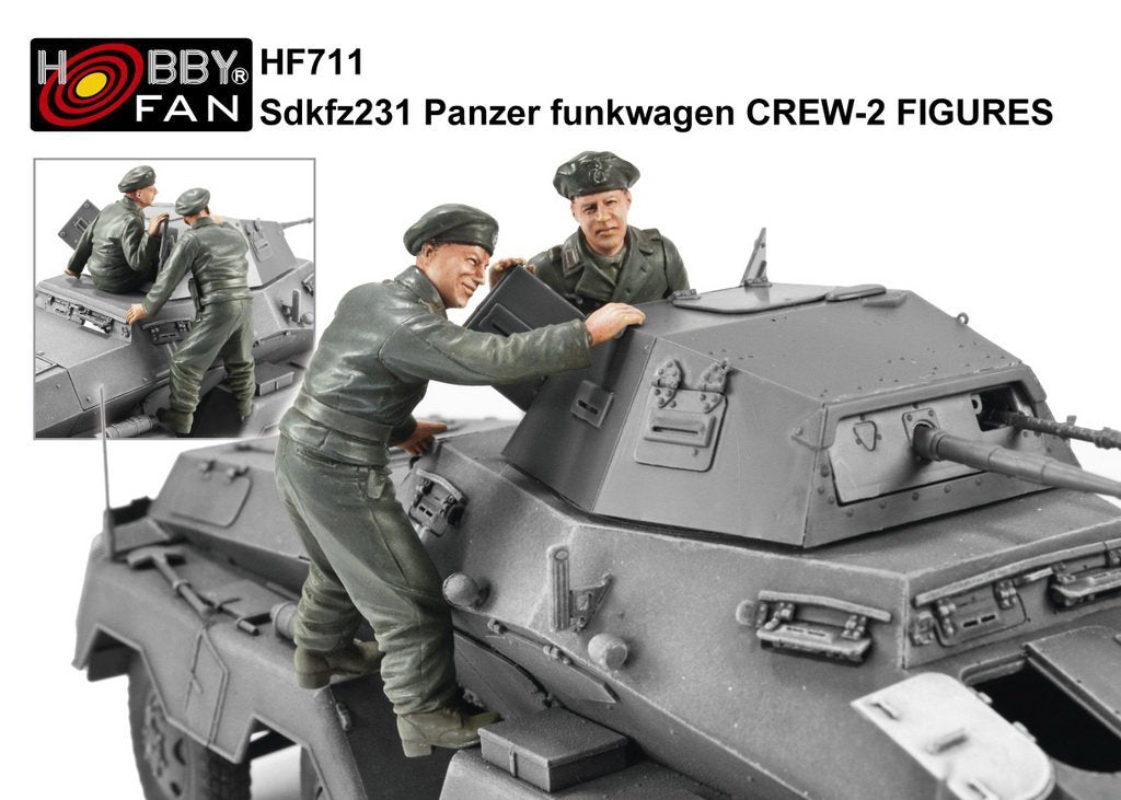 Hobby Fan HF711 Sdkfz231 Panzer funkwagen CREW-2 FIGURES