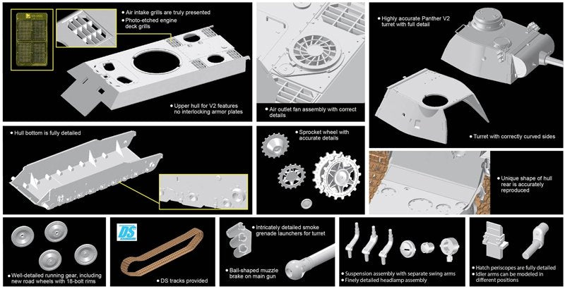 Dragon 6830 Panther Ausf.D V2 Versuchsserie 1/35 – imagen 3