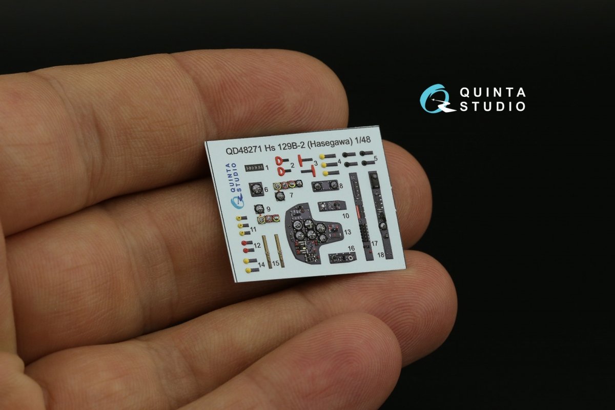 Quinta Studio QD48271 Hs 129B-2 3D-Printed &amp;amp; coloured Interior on decal paper (Hasegawa) 1/48 – imagen 10
