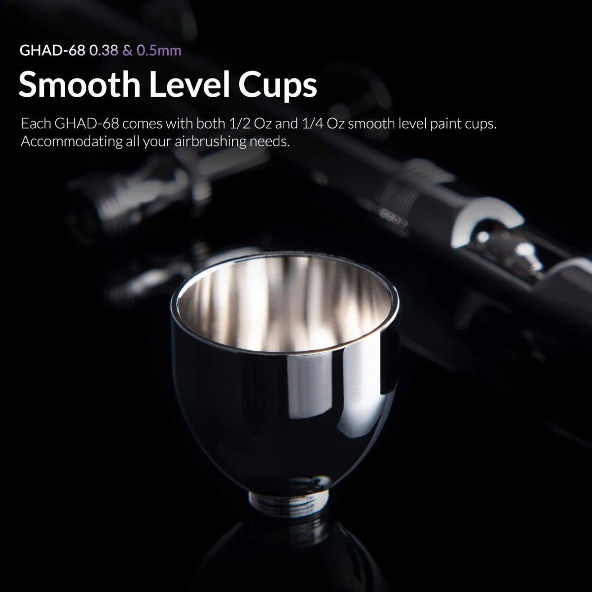 Gaahleri 40140 Advanced Series GHAD-68 Airbrush 0,38 mm &amp; 0,5 mm, 1/4 oz &amp; 1/2 oz