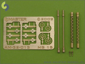 Master AM-32-013 German aircraft machine gun MG 15 - turned barrels and etched sights (2pcs) 1/32