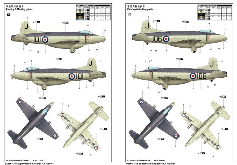 Trumpeter 02866 Supermarine Attacker F.1 Fighter 1/48 – imagen 3