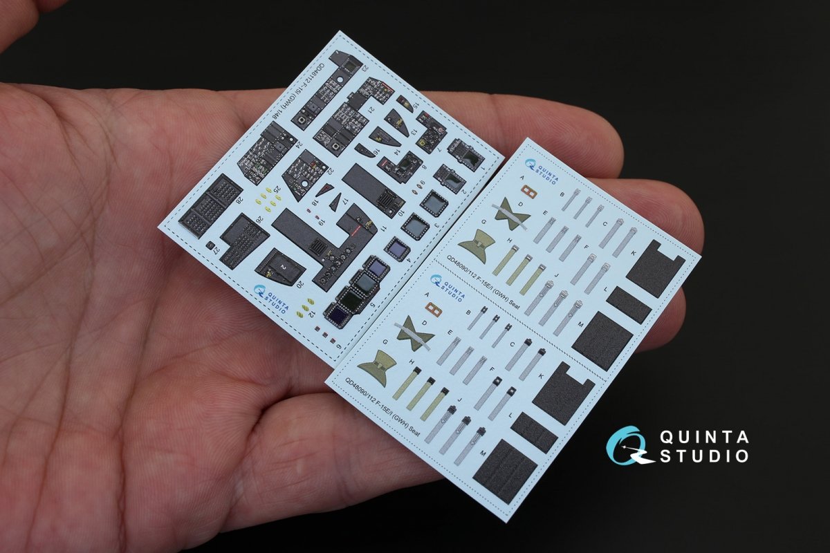 Quinta Studio QD48112 F-15I 3D-Printed &amp;amp; coloured Interior on decal paper (for GWH kit) 1/48 – zdjęcie 3