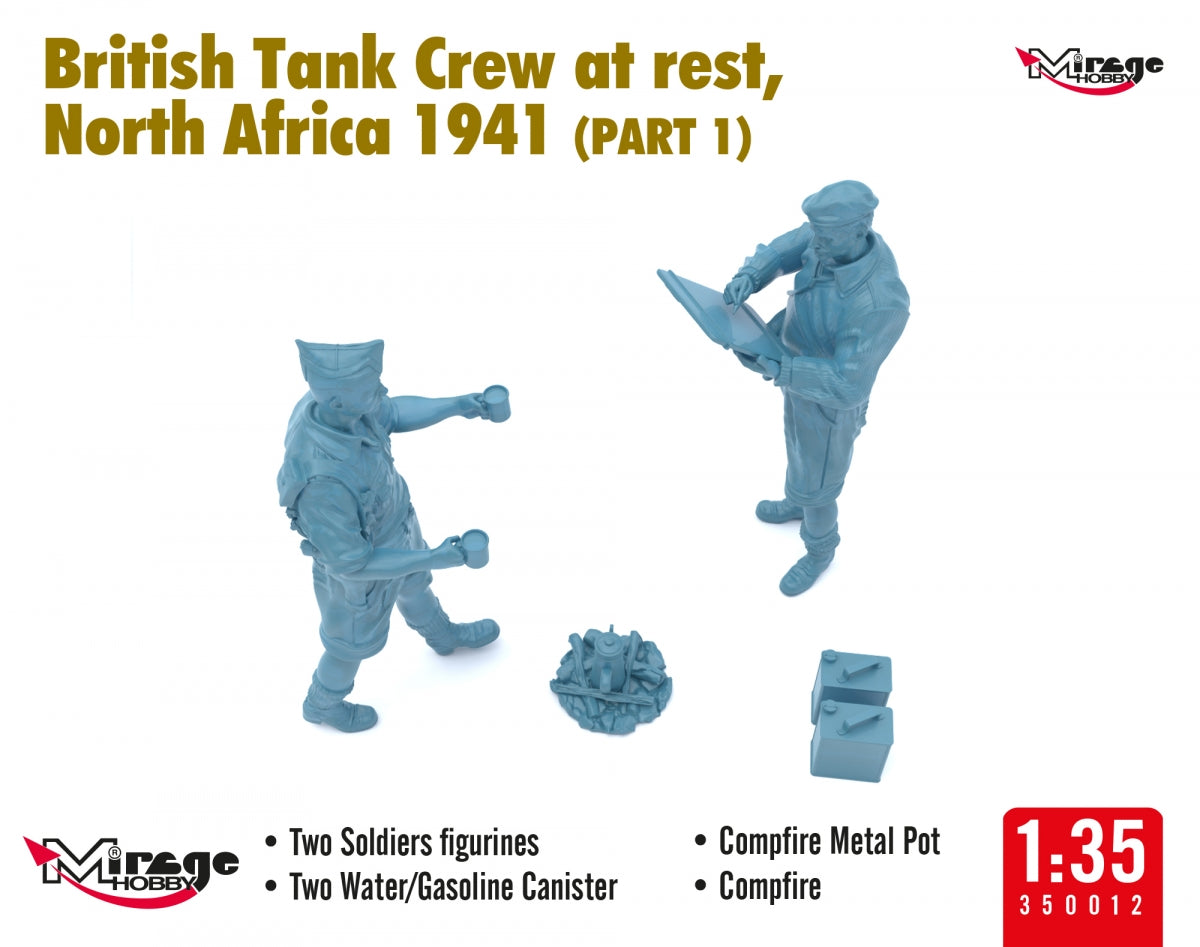 Mirage Hobby 350013 Équipage de char britannique au repos, Afrique du Nord 1941 (Partie I) 1/35 – image 5