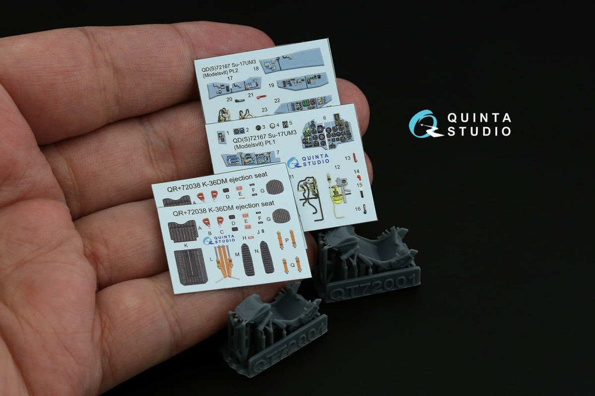 Quinta Studio QD+72167 Su-17UM3 3D-Printed &amp;amp; coloured Interior on decal paper (Modelsvit) (with 3D-printed resin part) 1/72 – Bild 13