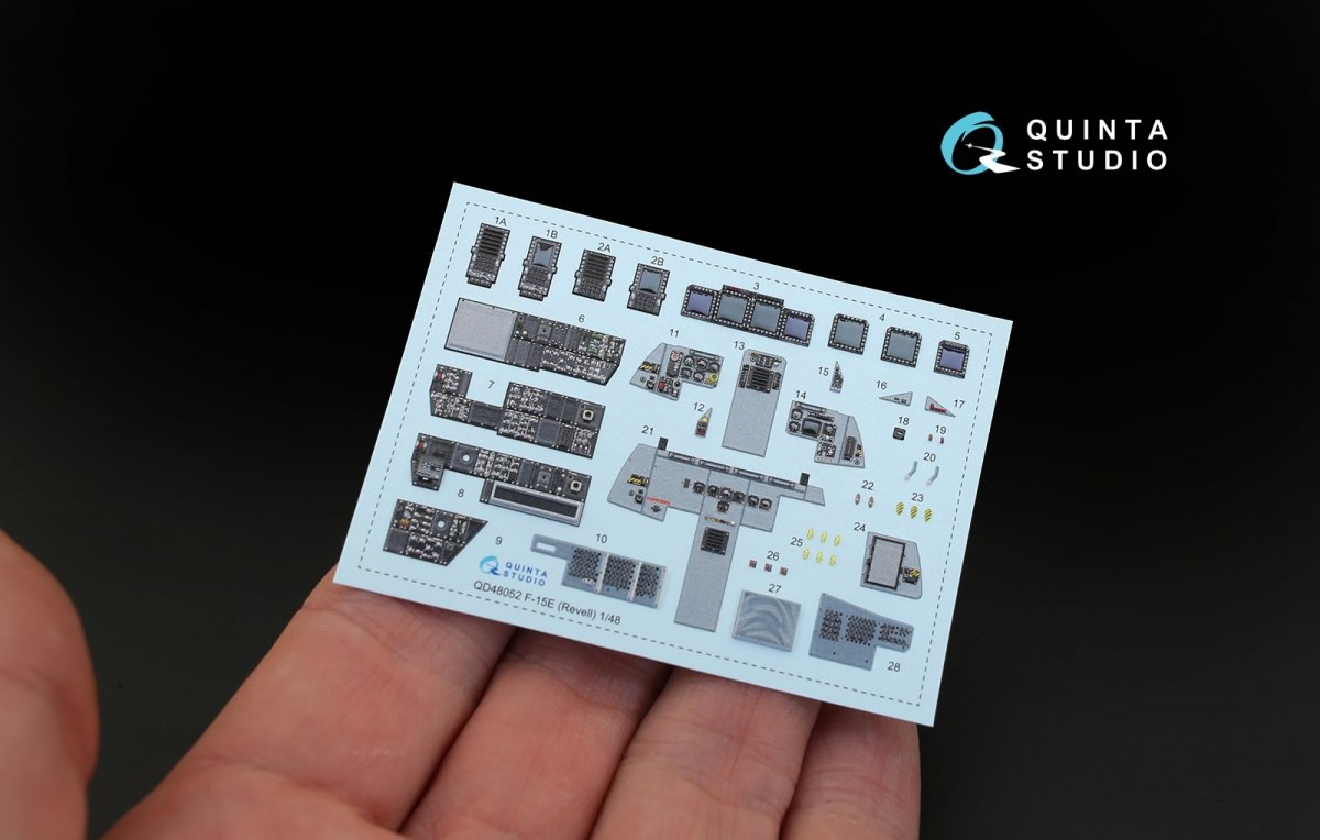Quinta Studio QD48052 F-15E 3D-Printed &amp;amp; coloured Interior on decal paper (for Revell kit) 1/48 – immagine 6