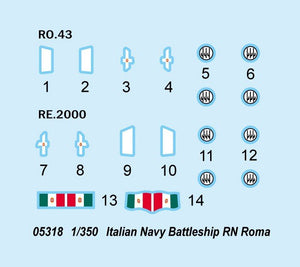 Trumpeter 05318 Italian Navy Battleship RN Roma 1/350 – imagen 4