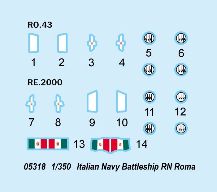 Trumpeter 05318 Italian Navy Battleship RN Roma 1/350 – imagen 4