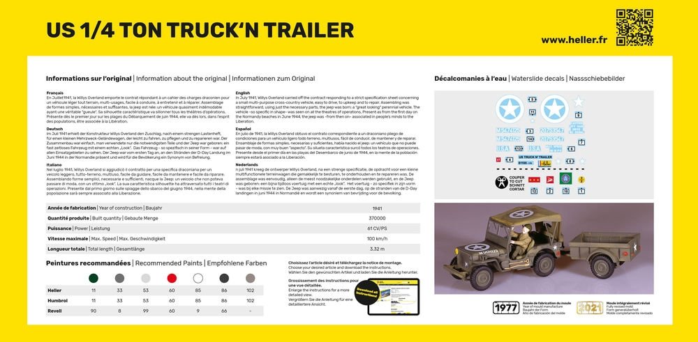 Heller 57105 STARTER KIT US 1/4 TON TRUCK &amp;#39;N TRAILER 1/35 – Bild 4