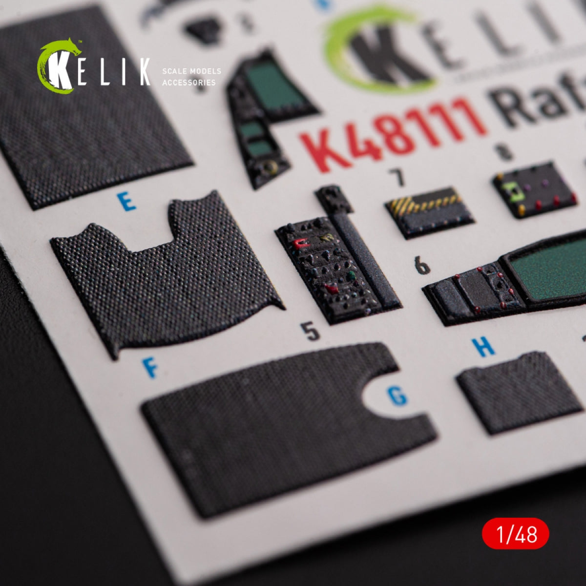 KELIK K48111 Rafale C - interior 3D decals for Academy/Revell kit 1/48 – imagen 3