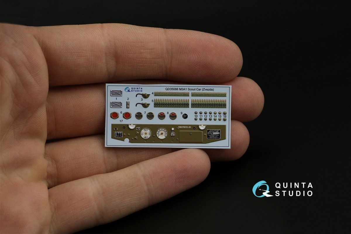 Quinta Studio QD35088 M3A1 Scout 3D-Printed &amp;amp; colored Interior on decal paper (Zvezda) 1/35 – image 8