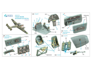Quinta Studio QD72179 Bf 110C/D/E 3D-Printed &amp;amp; colored Interior on decal paper (Eduard) 1/72 – image 2