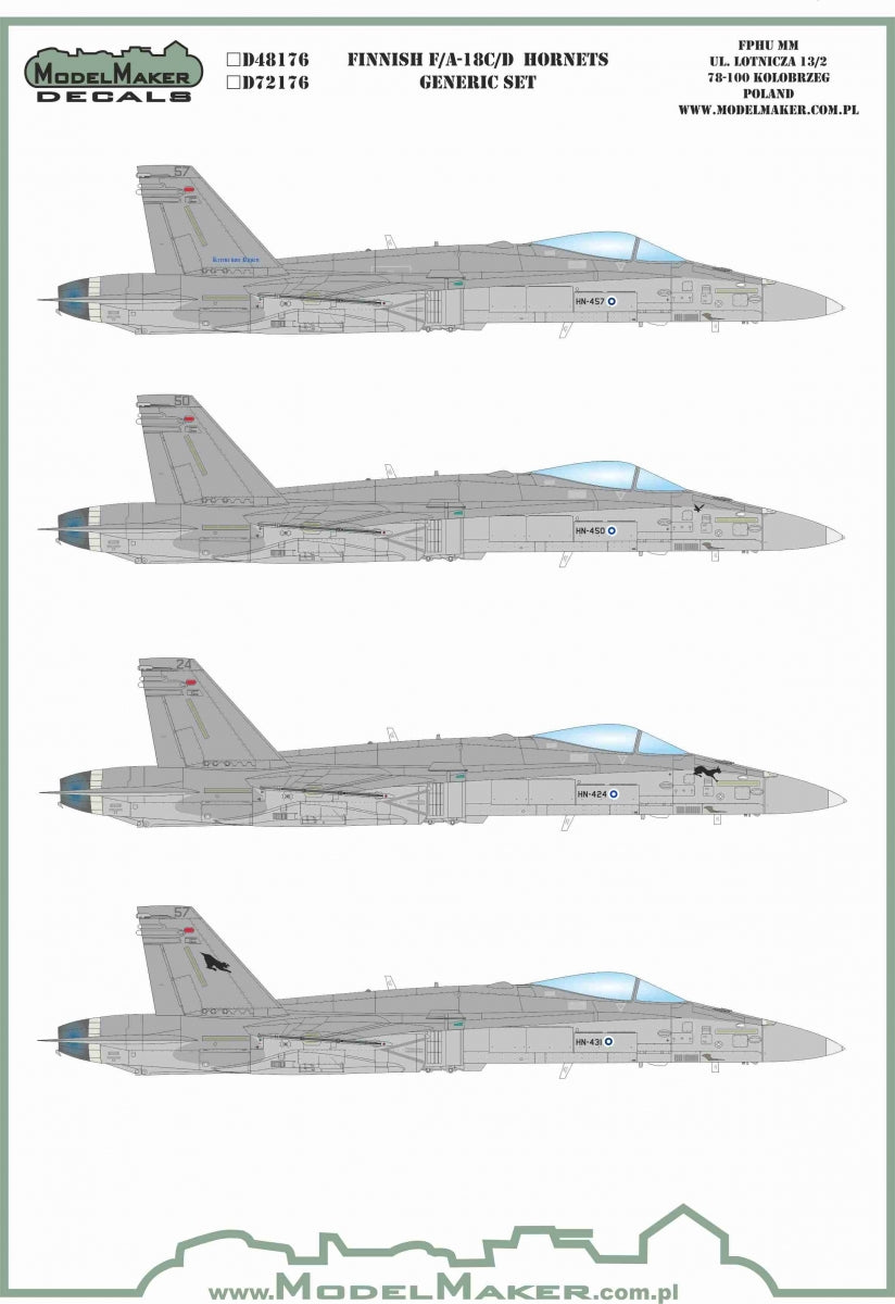 ModelMaker Decals D48176 Finnish F/A-18C/D Hornets - generic set 1/48