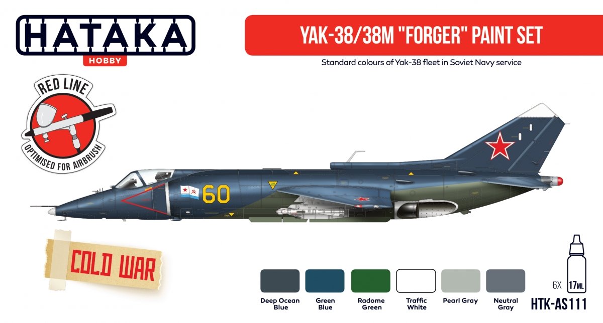 Hataka Hobby HTK-AS111 Yak-38/38M Kit de peinture &amp;quot;Forger&amp;quot; (6x17ml)