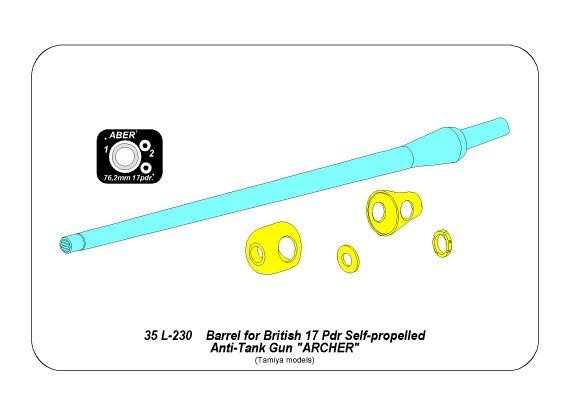 Aber 35L-230 Barrel for 17pdr. Self-propelled A/T gun “Archer” 1/35 – zdjęcie 4