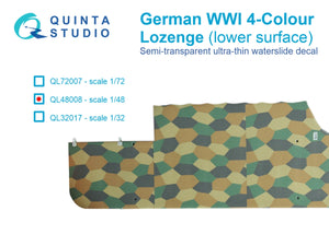 Quinta Studio QL48008 Losange allemand 4 couleurs de la Première Guerre mondiale (surface inférieure) 1/48