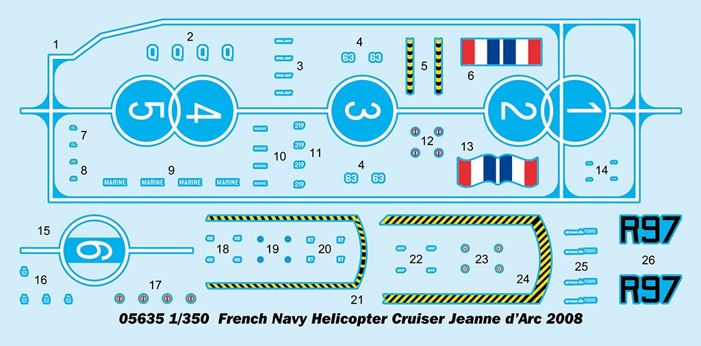 Trumpeter 05635 French Navy Helicopter Cruiser Jeanne dArc 2008 1/350 – immagine 6