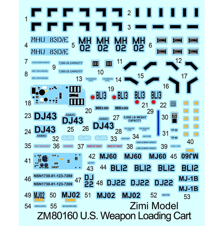 Chariot de chargement d&amp;#39;armes américain Zimi modèle 80160, échelle 1/48 – image 3