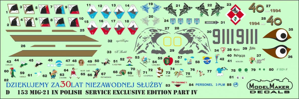 ModelMaker Decals D48153 MiG-21 in Polish service exclusive edition part IV 1/48 – imagen 8