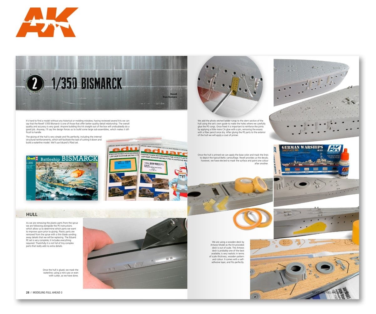 AK Interactive AK249 MODELLING FULL AHEAD 3: BISMARK &amp;amp; TIRPITZ (English) – imagen 4