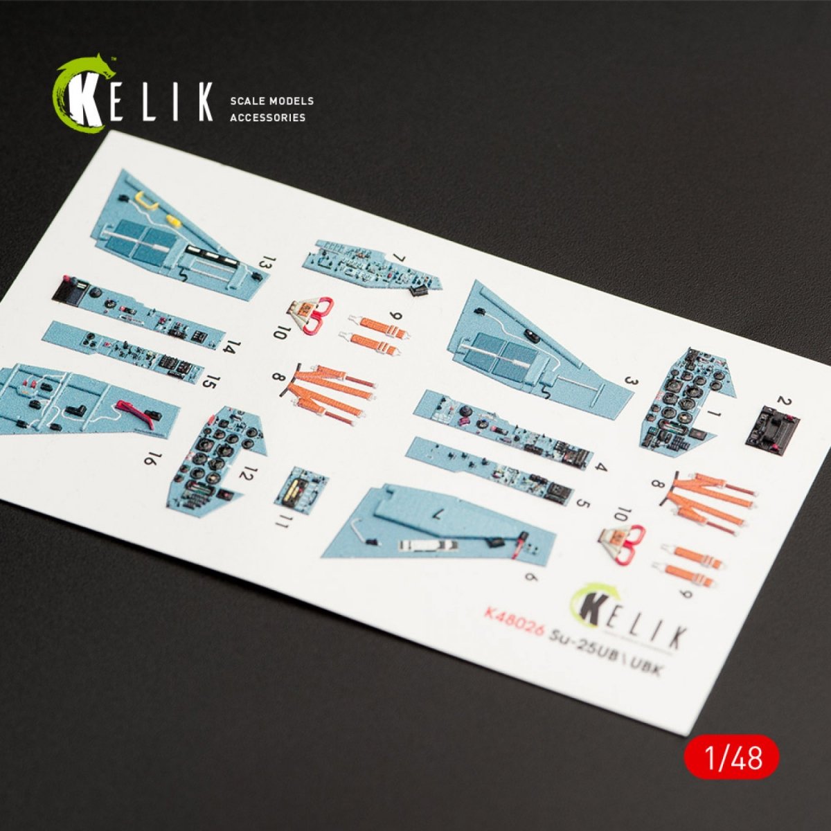 KELIK K48026 SU-25UB INTERIOR 3D DECALS FOR SMER/KP KIT 1/48