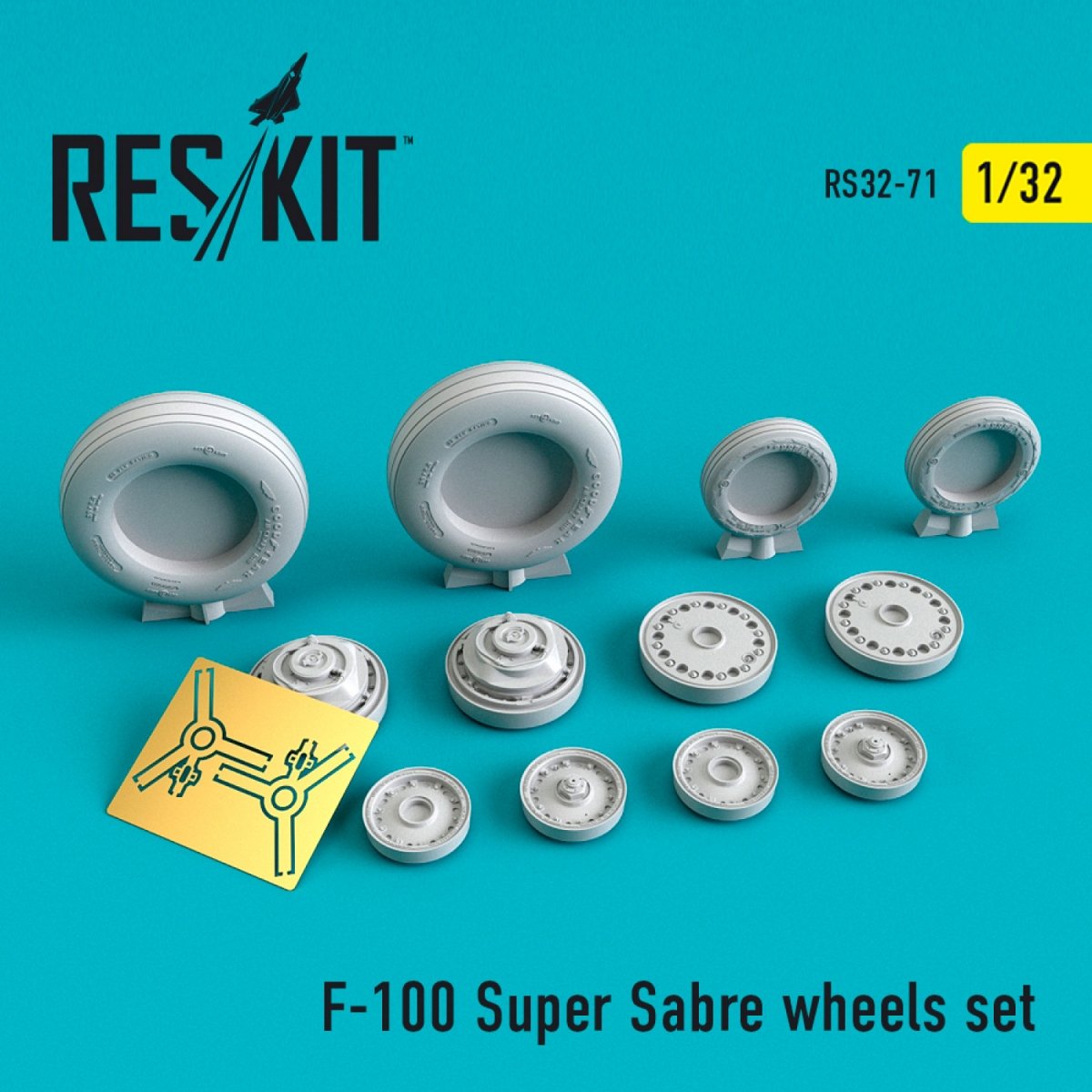 RESKIT RS32-0071 F-100 "SUPER SABRE" WHEELS SET 1/32