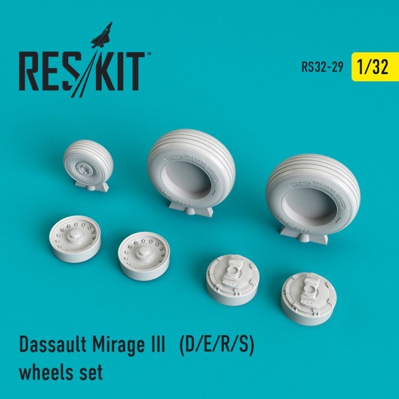 RESKIT RS32-0029 Jeu de roues Mirage III (D/E/R/S) 1/32