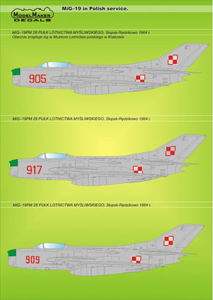 ModelMaker Decals D48005 MiG-19 in Polish service 1/48 – immagine 3