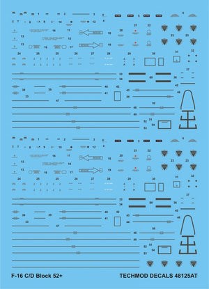 Techmod 48125 F-16 C/D Stencils 1/48 – imagen 2