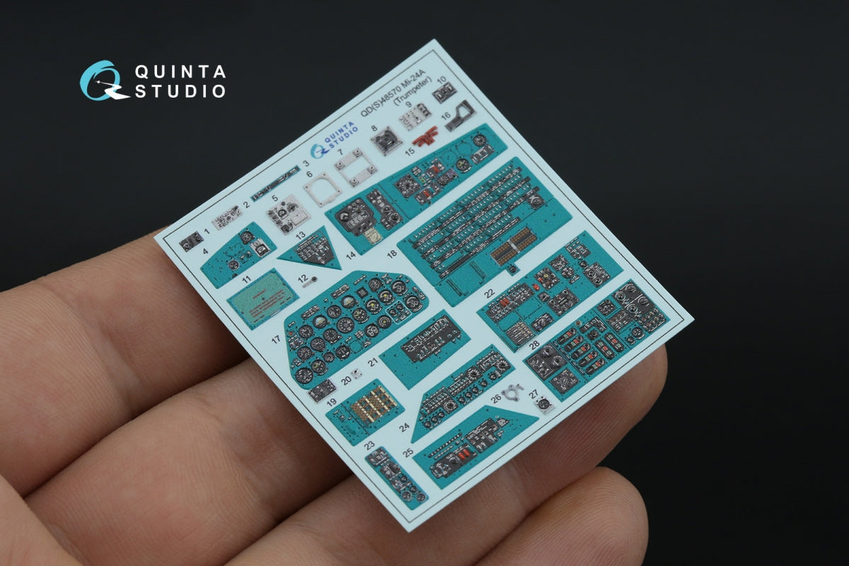 Quinta Studio QDS-48570 Mi-24A 3D-Printed &amp;amp; coloured Interior on decal paper (Trumpeter) (small version) 1/48 – imagen 6