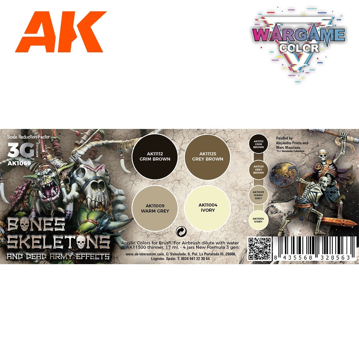 AK Interactive AK1069 WARGAME COLOR SET. BONES AND SKELETONS. 4x17 ml – image 2
