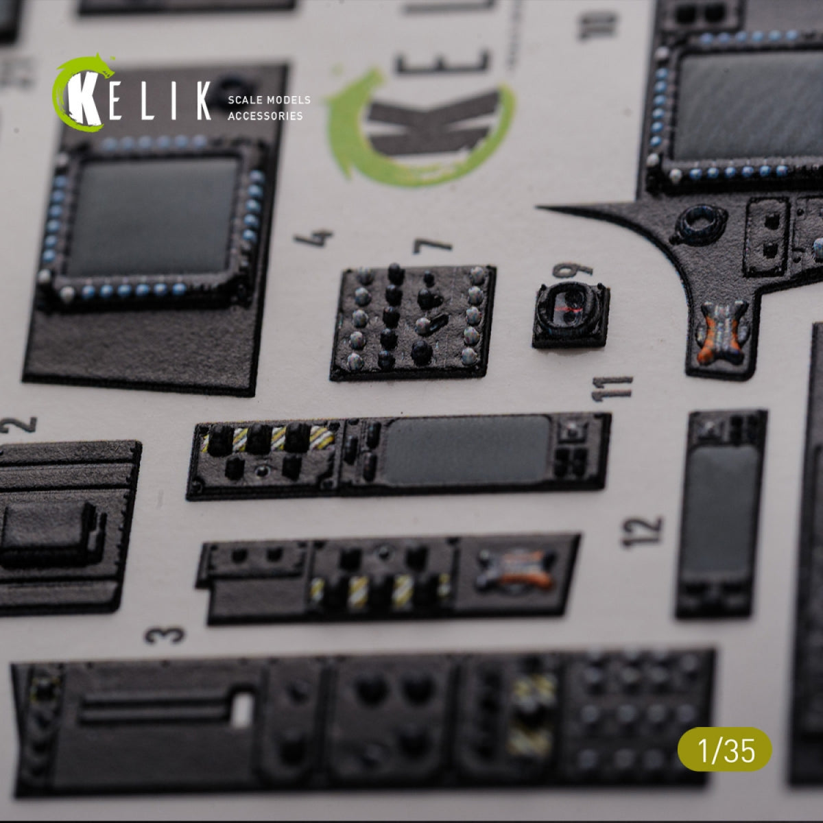 KELIK K35026 AH-64D Apache interior 3D decals for Meng kit 1/35 – immagine 5
