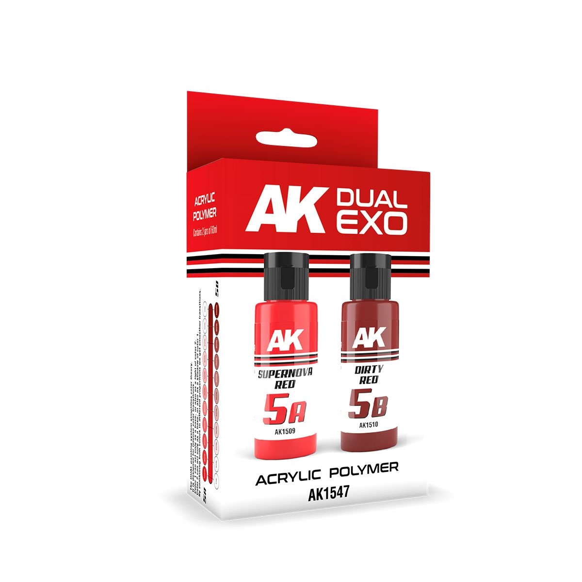 AK Interactive AK1547 DUAL EXO SET 5 – 5A SUPERNOVA RED & 5B DIRTY RED