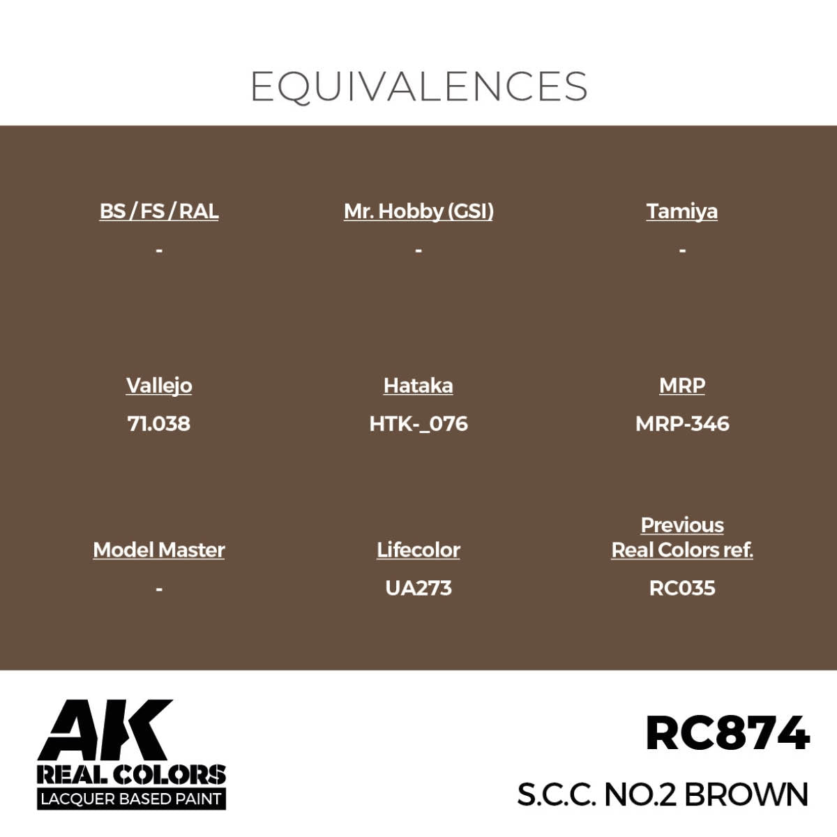 AK Interactive RC874 S.C.C. No.2 Brown 17 ml – immagine 2