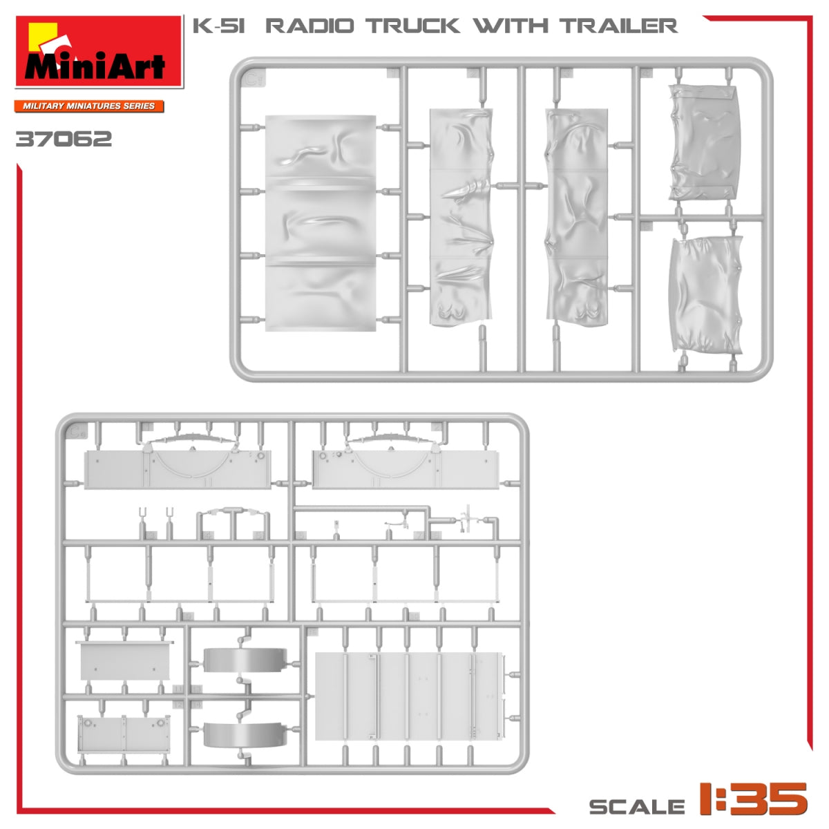 Miniart 37062 K-51 RADIO TRUCK WITH TRAILER 1/35 – imagen 12