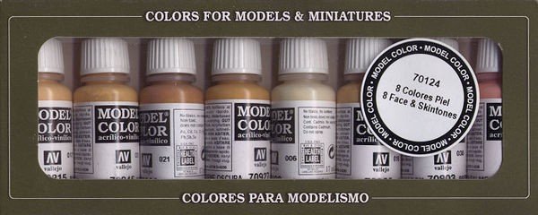 Peau de visage Vallejo (ensemble de 8 couleurs) (70124) 