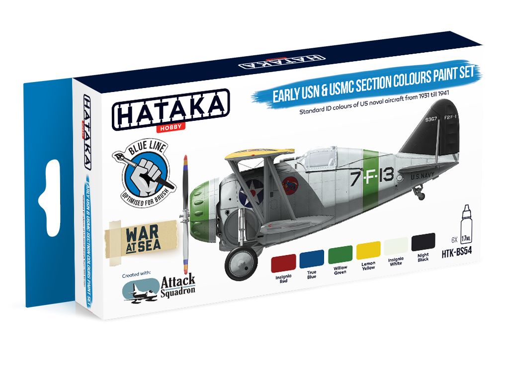 Hataka HTK-BS54 Early USN &amp;amp; USMC Section Colors paint set (6x17ml)