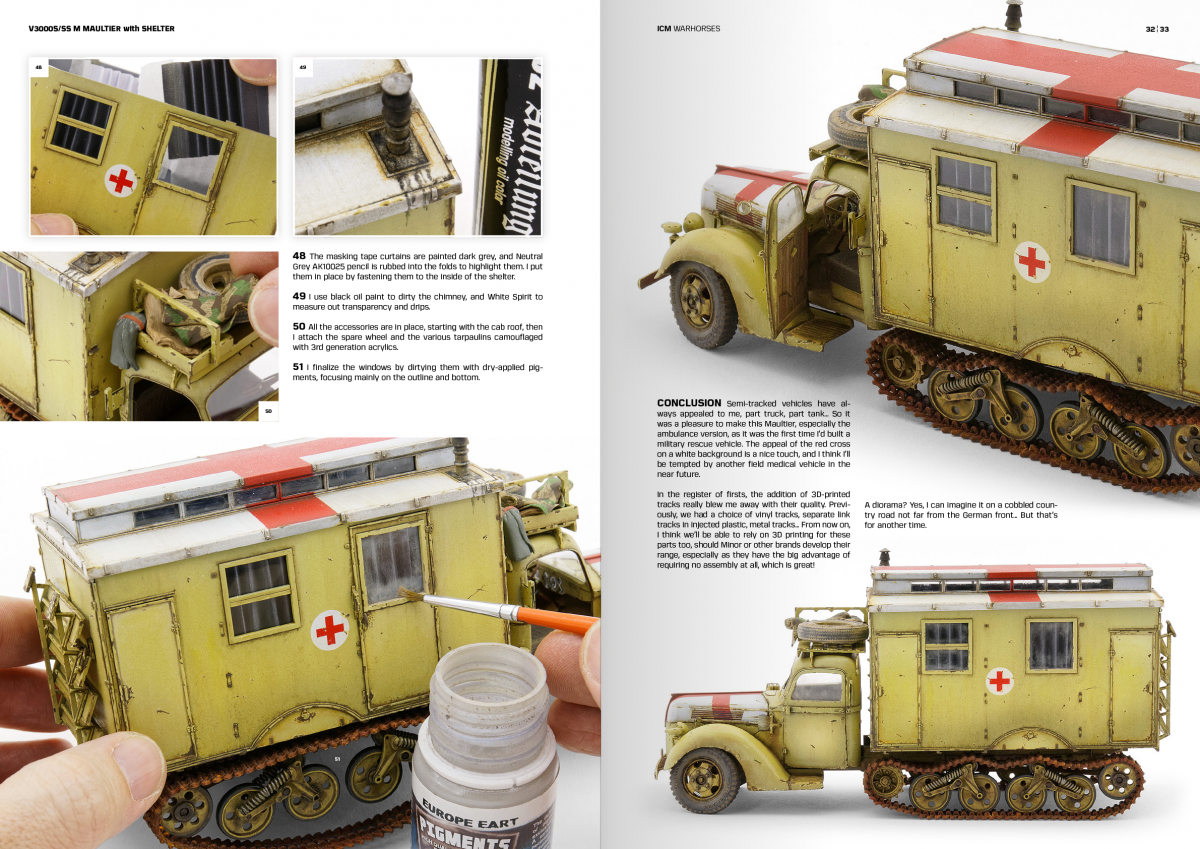AK Interactive AK130011 ICM – HOW TO PAINT &amp;amp; WEATHER WW2 TRUCKS WARHORSES - English – immagine 5