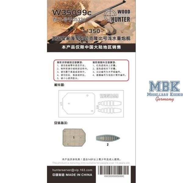 Wood Hunter W35099 HMS Abercrombie wooden deck ( FOR TRUMPETER 05336 ) 1/350 – imagen 2