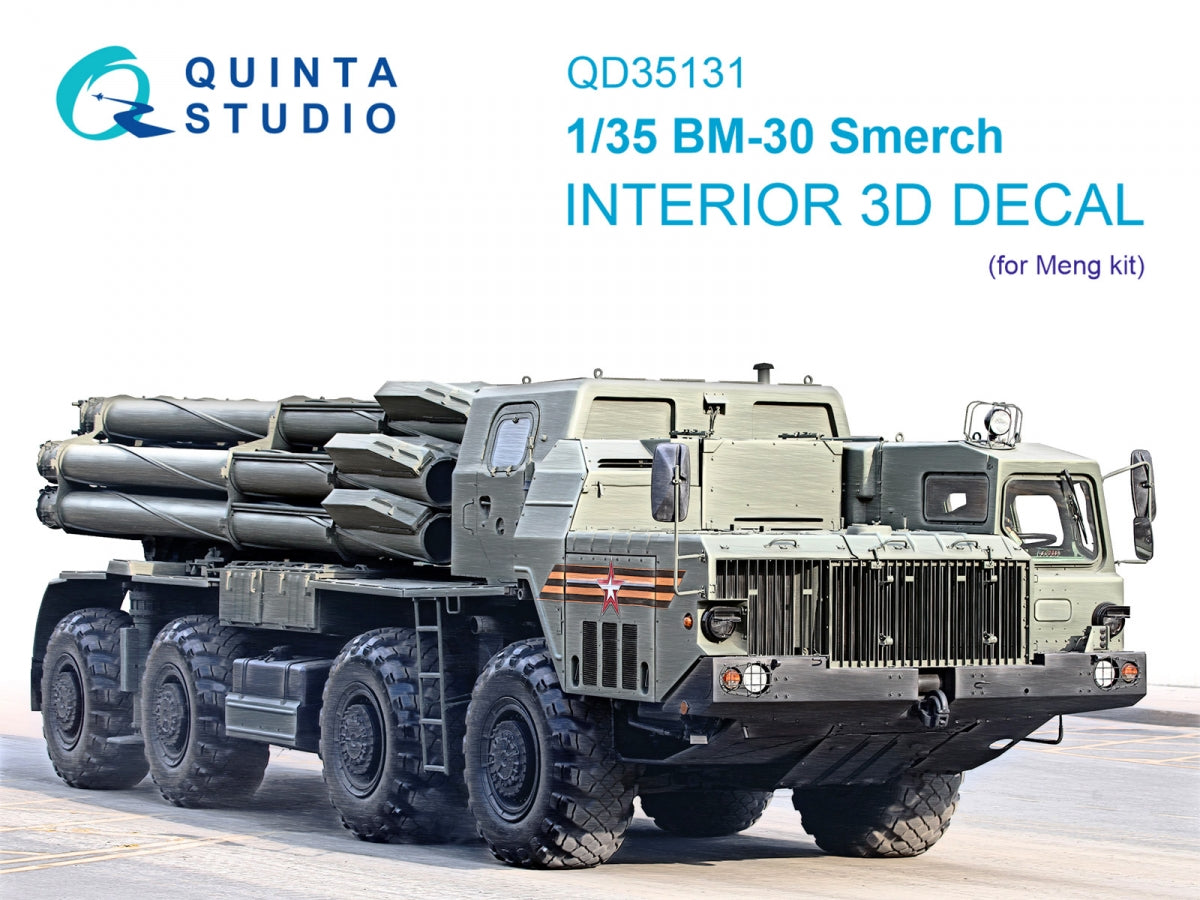 Quinta Studio QD35131 BM-30 Smerch 3D-Printed &amp;amp; coloured Interior on decal paper (Meng) 1/35