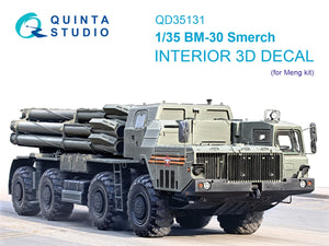 Quinta Studio QD35131 BM-30 Smerch 3D-Printed &amp;amp; coloured Interior on decal paper (Meng) 1/35