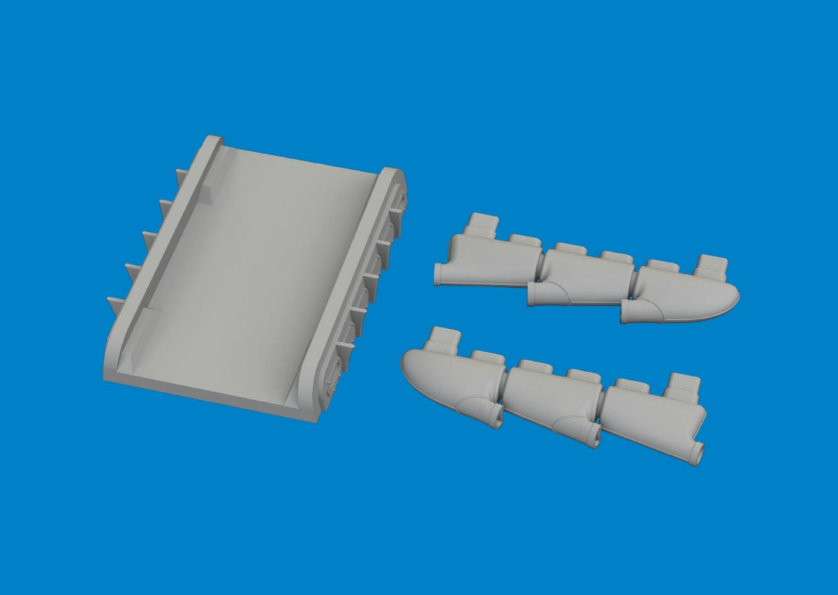 Eduard 672423 Spitfire Mk.I/II/V three-stacks exhaust rounded PRINT IBG 1/72